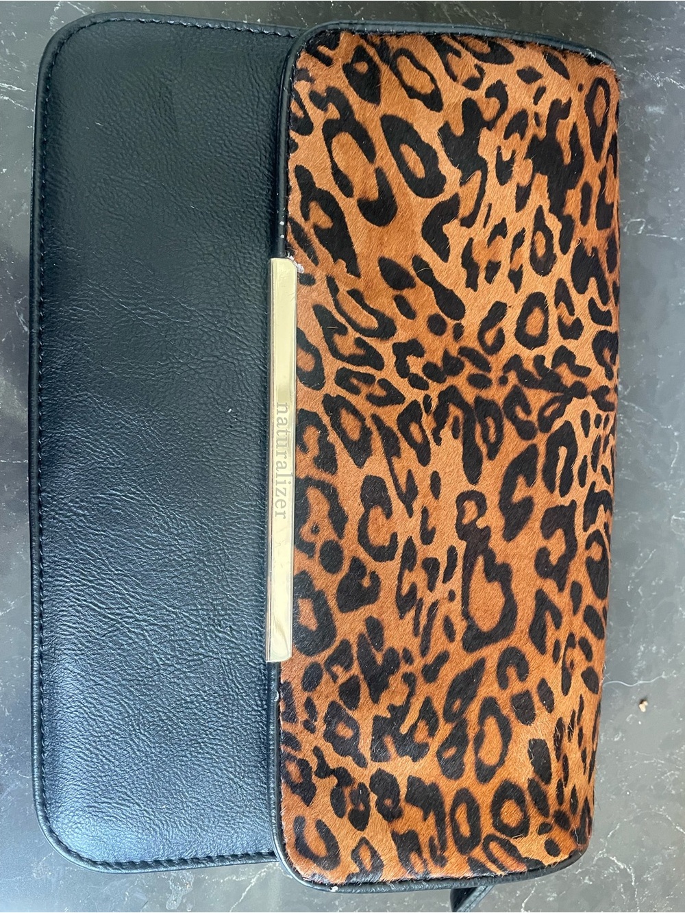 Naturalizer Leopard Print Clutch in Black and Brown